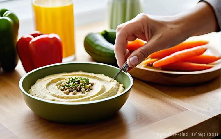 우울증 예방을 위한 간편식 추천 - **Prompt:** A vibrant, appetizing flat lay photograph showcasing a carefully curated selection of mo...